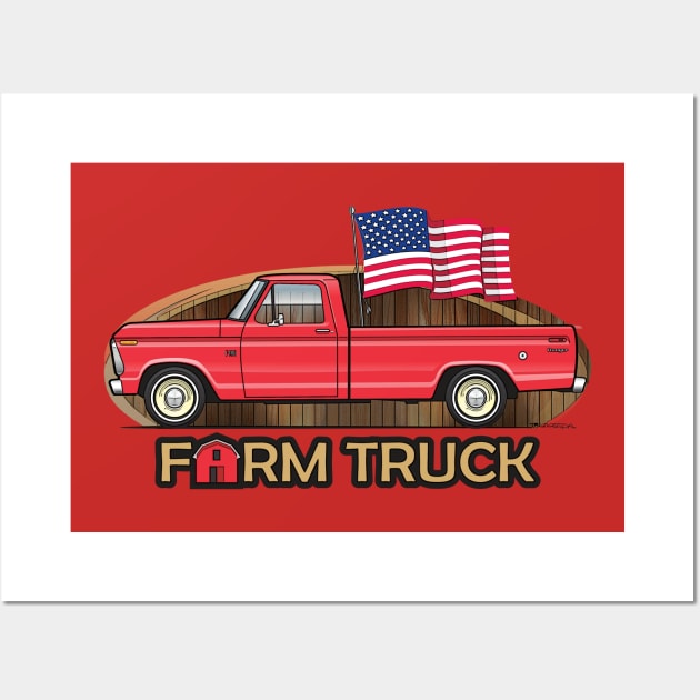 Farm Truck Red Wall Art by JRCustoms44